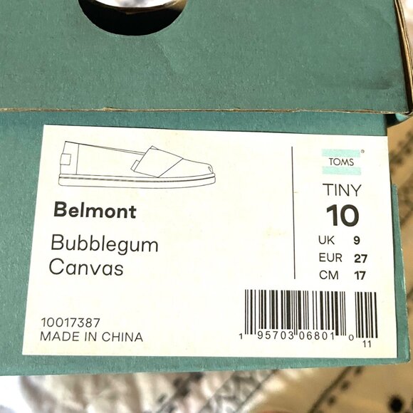 NIB Toms Belmont Bubblegum Pink Canvas Flats - Picture 6 of 6